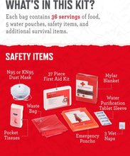 Load image into Gallery viewer, Wise Five Day Emergency Survival Kit Backpack For One Person-32 Servings Red