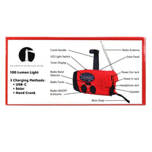 Load image into Gallery viewer, 4 in 1 Dynamo Solar NOAA Weather Band Radio and Flashlight
