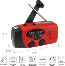 Load image into Gallery viewer, 4 in 1 Dynamo Solar NOAA Weather Band Radio and Flashlight
